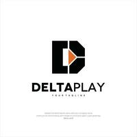 delta spela brev d Vektor logotyp mall illustration design