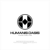 humanis Oase Brief h Ö Logo Design Vorlage Prämie Design vektor