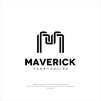 maverick logotyp brev m design mall premie kreativ design företag företag vektor