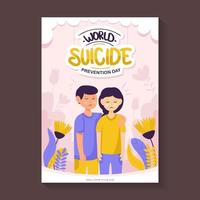 världs självmordsförebyggande affisch vektor