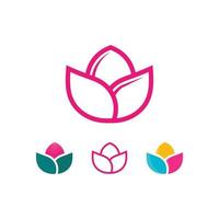 blomma uppsättning vektor logotyp och design för affärsdesign trädgård ikon natur och skönhet blomning