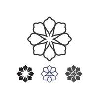 blomma uppsättning vektor logotyp och design för affärsdesign trädgård ikon natur och skönhet blomning