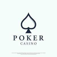 premie ess poker kort mall logotyp element. logotyp för hasardspel spel, kasinon, turneringar och klubbar. vektor
