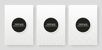 vit omslag samling elegant prydnad mönster stil vektor