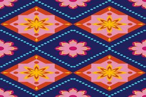 abstrakt etnisk aztec geometrisk mönster design för bakgrund.etnisk ikat geometrisk mönster för vibrerande color.colorful geometrisk broderi för textilier, tyg, kläder, bakgrund, batik, stickade plagg vektor