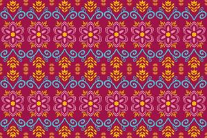 etnisk abstrakt ikat.vacker färgrik sömlös etnisk mönster.färgglada geometrisk broderi för textilier, tyg, kläder, bakgrund, batik, stickade plagg, mode vektor