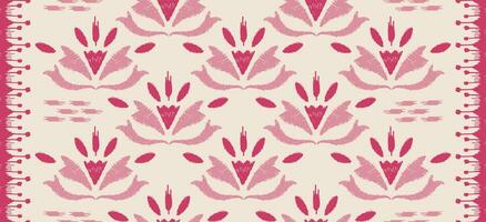 Motiv ethnisch handgemacht schön Ikat Kunst. ethnisch Ikat Blumen- Rosa Hintergrund Kunst Volk Stickerei, peruanisch, indisch, Asien, marokkanisch, Truthahn, Ikat Stil. aztekisch Muster Kunst Ornament drucken. Blume Muster vektor