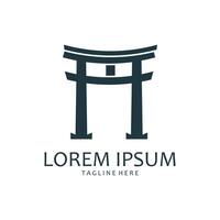 japansk toriien Port logotyp design vektor illustration mall
