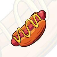 snabb mat tecknad serie ikon uppsättning. hamburgare, varm hund, shawarma, wok spaghetti, pizza och andra för hämtmat Kafé design. vektor illustration av gata mat platt stil.