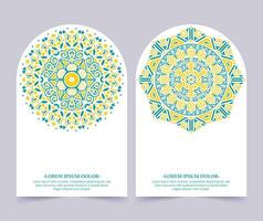 färgglada mandala dekorativa kortdesign vektor