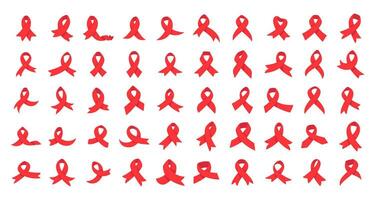 röd korsa band värld AIDS dag medvetenhet kampanj tecken förebyggande av smittsam sjukdomar vektor