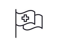 Single Linie Symbol von medizinisch Kreuz hoch Qualität Vektor Illustration zum Design, Netz Websites, Internet Geschäfte, online Bücher usw. editierbar Schlaganfall im modisch eben Stil isoliert auf Weiß Hintergrund