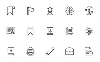 Bildung Linie Symbol Satz. Sammlung von hoch Qualität Zeichen zum Netz Design, Handy, Mobiltelefon App , ui Design und usw. Gliederung Symbol von Ausbildung, Schule, Universität, Lernen. vektor