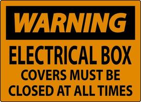 Warnung Zeichen elektrisch Box Abdeckungen Muss Sein geschlossen beim alle mal vektor