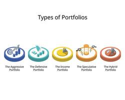 de investering portfölj typ variera beroende på de investering mål, risk tolerans, och finansiell situation av en person sådan som aggressiv portfölj vektor