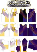 einfach Gitter Streifen Jersey Design Sportbekleidung Layout Vorlage vektor