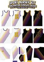 gul diagonal rader jersey design sportkläder layout mall vektor