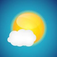 väderikoner med sol och moln vektor