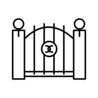 Halloween Friedhof Tor Symbol Vektor Illustration Design isoliert auf Weiß Hintergrund im einfach, editierbar Stil.