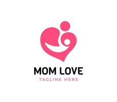 mamma och unge kärlek logotyp design. mamma kärlek logotyp vektor