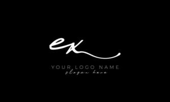 Handschrift Brief Ex Logo Design. Ex Logo Design kostenlos Vektor Vorlage