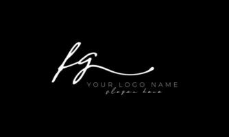 Handschrift Brief fg Logo Design. fg Logo Design kostenlos Vektor Vorlage