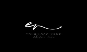Handschrift Brief ev Logo Design. ev Logo Design kostenlos Vektor Vorlage