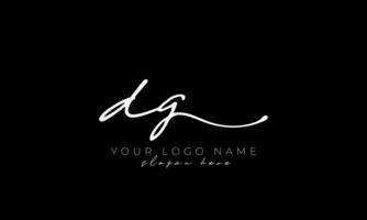 Handschrift Brief dg Logo Design. dg Logo Design kostenlos Vektor Vorlage