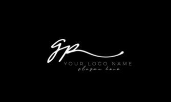 Handschrift Brief gp Logo Design. gp Logo Design kostenlos Vektor Vorlage
