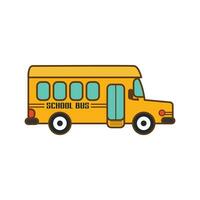 Schule Bus Karikatur Symbol isoliert auf Weiß Hintergrund Vektor Illustration
