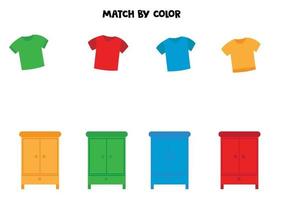 matcha t-shirts och garderober efter färg. vektor