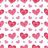 süßes nahtloses Muster mit Herzen zum Valentinstag. vektor
