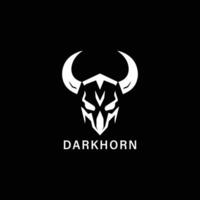 de logotyp för mörkhorn, i de stil av naiv vektor konst, skalle motiv