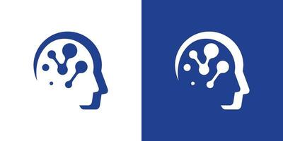 logotyp design kombinerande mänsklig intelligens med modern teknologi vektor