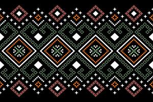 Kreuz Stich bunt geometrisch traditionell ethnisch Muster Ikat nahtlos Muster abstrakt Design zum Stoff drucken Stoff Kleid Teppich Vorhänge und Sarong aztekisch afrikanisch indisch indonesisch vektor