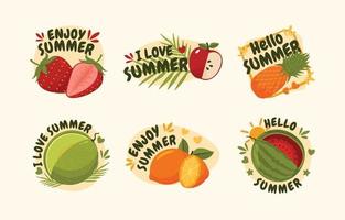 Sommerspaß Früchte Symbol vektor