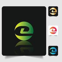 e brev logotyp professionell abstrakt lutning design vektor