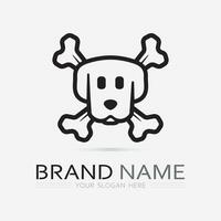 Hund Logo und Symbol Tier Vektor Illustration Design Grafik