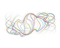 ein bunt abstrakt Muster mit Punkte, ein bunt abstrakt Design mit Punkte und Linien, ein cmyk und Weiß Halbton Regenbogen Kreis Symbol, vektor