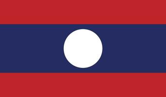 flagga av laos på vit bakgrund vektor