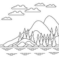 Design Natur Landschaft Umriss Malvorlagen vektor