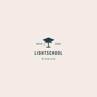 Licht Schule Logo Design retro Hipster Jahrgang vektor