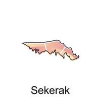 Karte von Sekerak Stadt modern Umriss, hoch detailliert Vektor Illustration Design Vorlage, geeignet zum Ihre Unternehmen