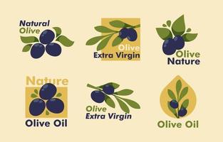 Sammlung von Olivenzweigen Etikett