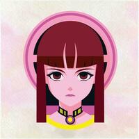 ein Anime Mädchen mit ein mysteriös Helm vektor