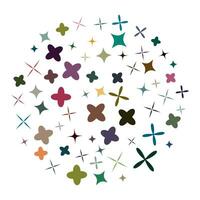 ein Kreis mit viele anders farbig Sterne, Konfetti Clip Art Autismus Tag Hintergrund Puzzle Stücke Welt Autismus Bewusstsein Tag Autismus Hintergrund Muster Hintergrund vektorisiert Welt Autismus Tag kompilieren vektor