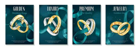 realistisch Luxus Ringe Plakate vektor
