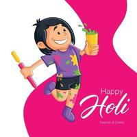 glad holi banner formgivningsmall vektor