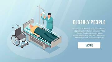 äldre människor sjukhus baner vektor