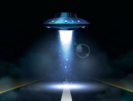 UFO rymdskepp affisch vektor
